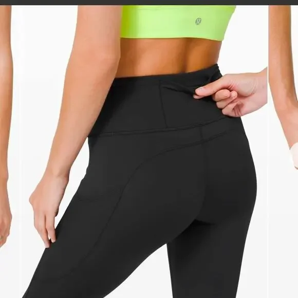 Lululemon Fast and Free Crop II 19" Non-Reflective Cool Black